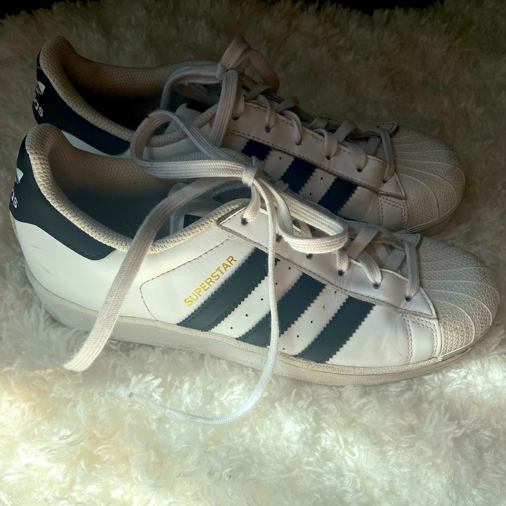 Adidas black and white superstars
